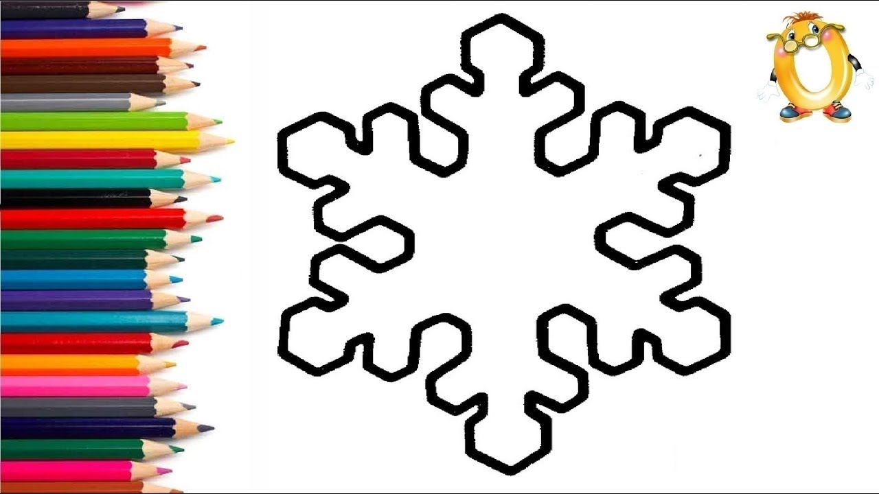 Раскраска для детей СНЕЖИНКА. Мультик - Раскраска. Учим цвета