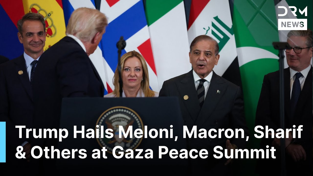 Трамп приветствует Мелони, Макрона, Шехбаза Шарифа и президента Индонезии на мирном саммите в Газ...