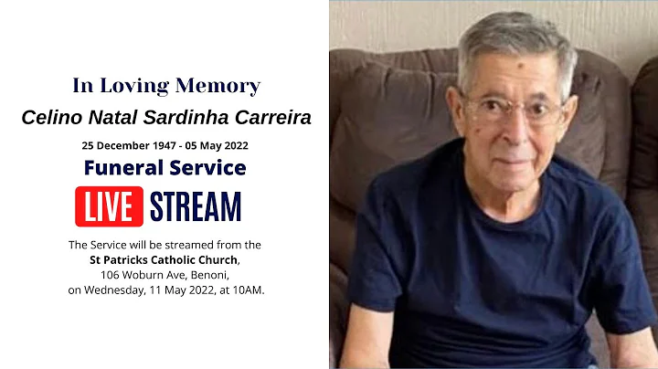 Celino Natal Sardinha Carreira Funeral Service Live Stream