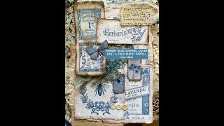Shabby Blue junk journal cover part 1 + faux burnt paper + new class