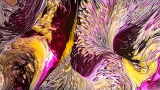 188 Fuchsia Galaxy Wandering Traveling Straight Pour Fluid Art Painting