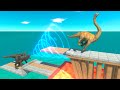 Escape from Zilla Over a Collapsing Bridge - Animal Revolt Battle Simulator