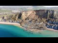 Seatown Cliff Fall Dorset England Jurassic Coast 4k Drone Footage