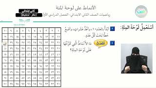 الانماط على لوحة المئة - الرياضيات - ثاني ابتدائي