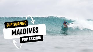 SUP SURFING POV: ONE DAY WITH ME IN THE MALDIVES