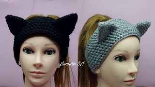 DIADEMA CON OREJITAS TEJIDA A CROCHET PASO A PASO