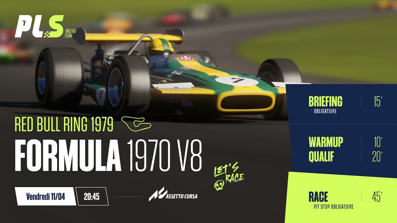 Open PLS racing team Formula 1970 V8 sur le circuit Red Bull ring