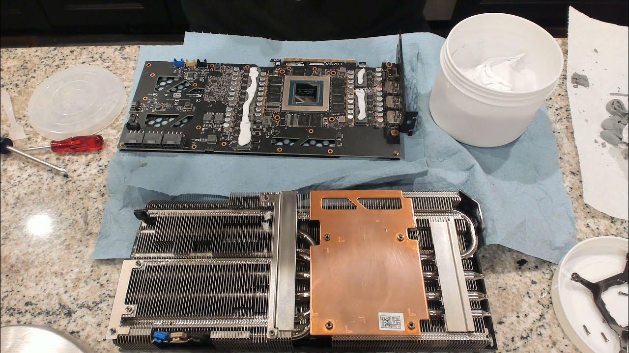 EVGA RTX 3080 FTW3 Ultra thermal pads replacement with 20 W/mK custom