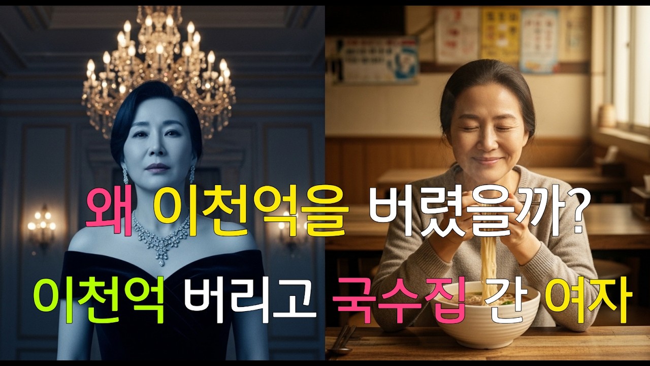 이천억을 버리고 국수집을 선택한 여자 — 그녀가 진짜 찾은 것