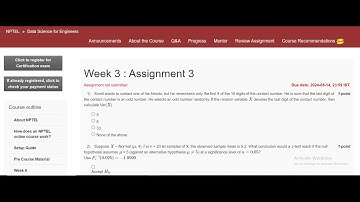 NPTEL Data Science for Engineers Week 3: Assignment 3 || Last Date of Submission is 14/8/24 #share