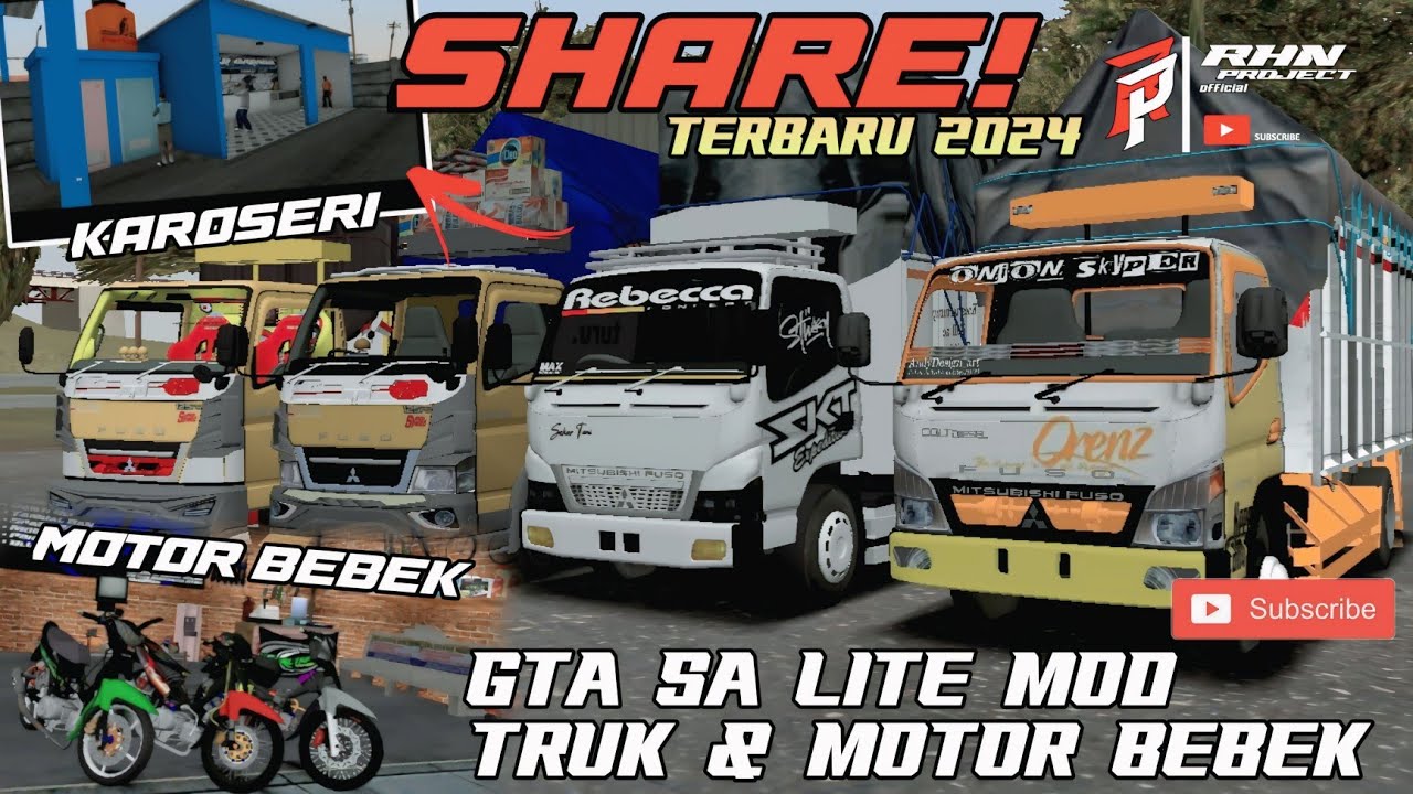 SHARE! GTA SA LITE MOD TRUK & MOTOR BEBEK TERBARU 2024