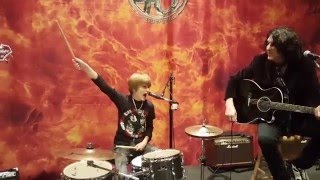 12 year old drummer Logan Robot Gladden plays w/ KISS Nothin To Lose