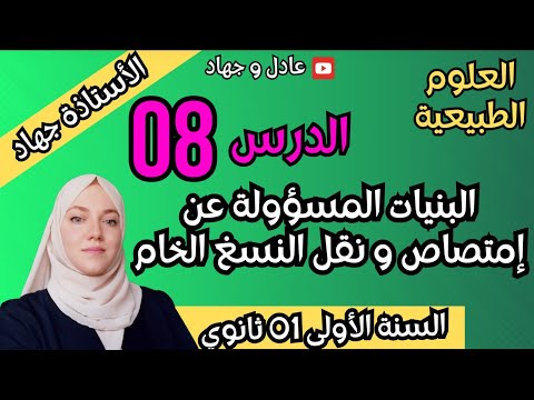 الدرس 08 البنيات المسؤولة عن امتصاص و نقل النسغ الخام للسنة الأولى ثانوي