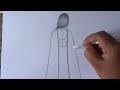 haw to draw beautiful girl dress drawing to back side@myart6385 #myart #drowing #trendingvideo