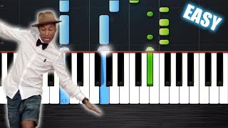Video thumbnail of "Pharrell Williams - Happy - EASY Piano Tutorial by PlutaX - Synthesia"