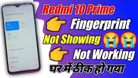 Redmi 10 Prime Fingerprint Option Not Showing 😭 | Fingerprint Not Working Problem Solve 🤩