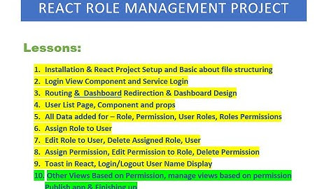#10 React Role Management Bangla Video Tutorial  - Permission wise view, Final Publish Cpanel