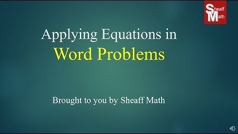 Applying a Word Problem Equation in Slope-Intercept Form - Sheaff Math