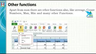 Grade 10 I NIOS I Data Entry Operations I Chapter 8 I Formulas Functions and Charts I Part 2 screenshot 4