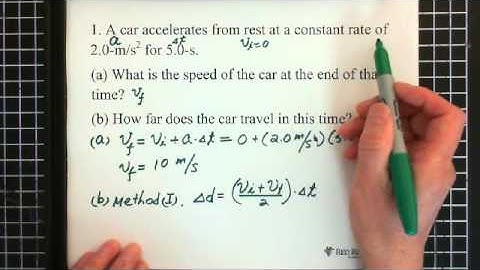 1g. Kinematics: Constant Acceleration: Problem Solving I