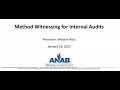 ANAB Webinar: Method Witnessing for Internal Audits
