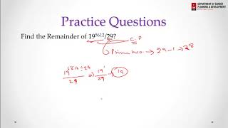 Remainder Euler's Theorem with other concept