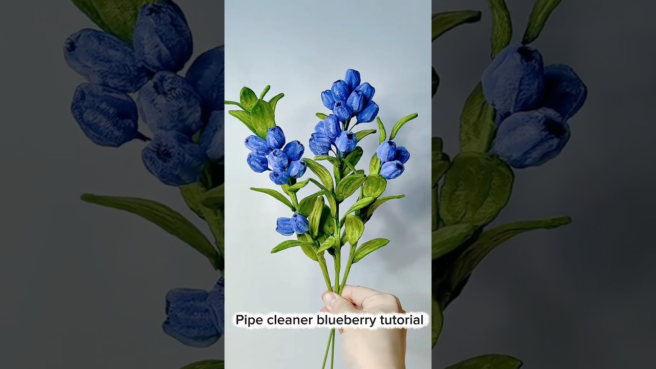 Handmade diy pipe cleaner blueberry