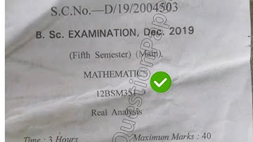 2019 CBLU BSc 5th Sem Mathematics Real Analysis Question Paper