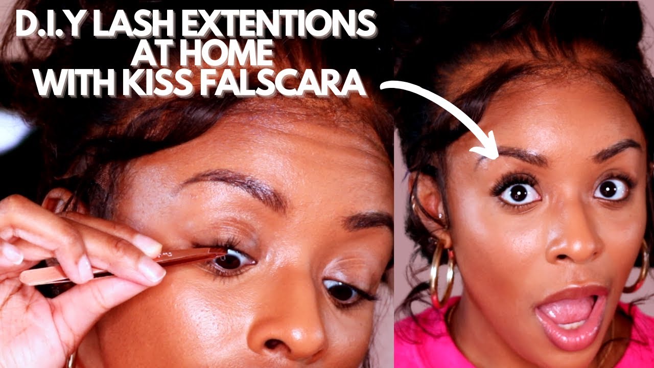 How To: Viral TikTok D.I.Y Eyelash Extensions At Home | Kiss Falscara ...