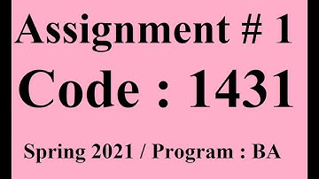 AIOU Solved Assignment No 1 Code 1431 Spring 2021 | Baloch Academy