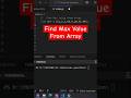 How To Find Max Value From Array | javascript interview question #shorts #javascript #coding