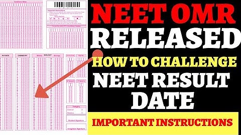 NEET 2020 OMR SHEET Released 🔥 Response Sheet 🔥How to Challange NEET Omr Sheet / Neet Result Date