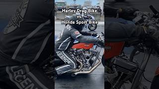 Harley Drag Bike vs. Honda Sport Bike