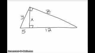 Geometric Mean Example problem similar triangle