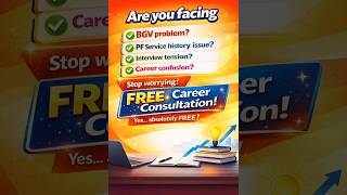 Free Career Consultation! Solve BGV, PF history &amp; interview doubts.  📩#BGV #PFHistory #Career