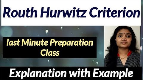 Routh hurwitz criterion for Stability| Routh Table| control system