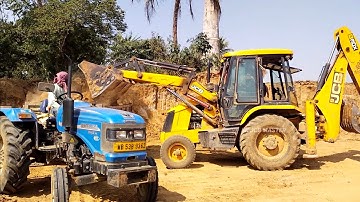 Jcb 3dx Eco Xcellence Machine Loading Mud In Sonalika 42 Di Rx & Mahindra 475 Di Tractor | Jcb Video
