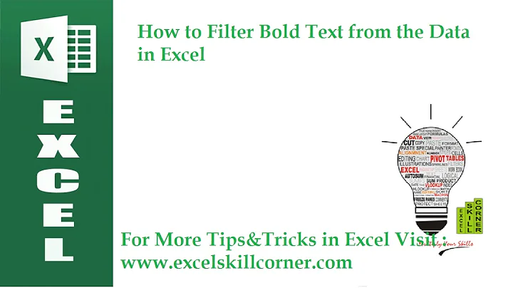 How to Filter Bold Text from the Data in Excel