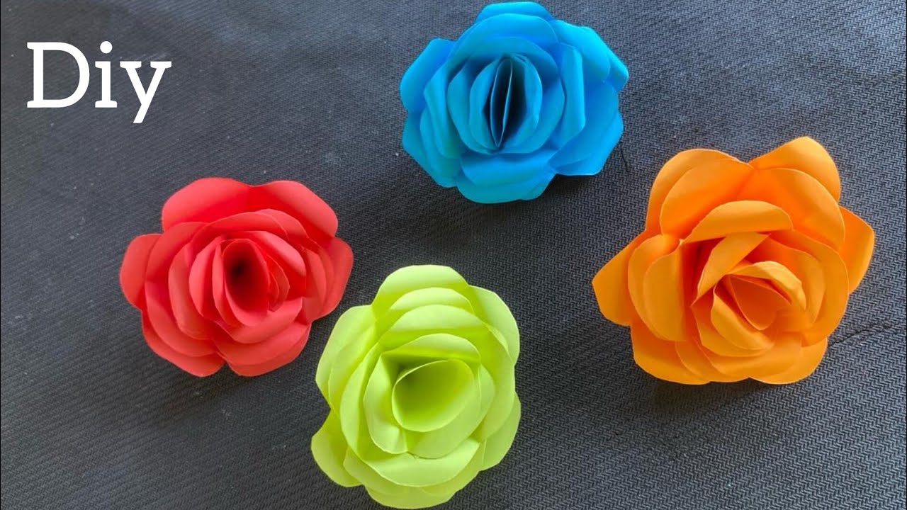 How to make paper craft Flower🌸/Easy Flower making tutorial/Craft ideas ...