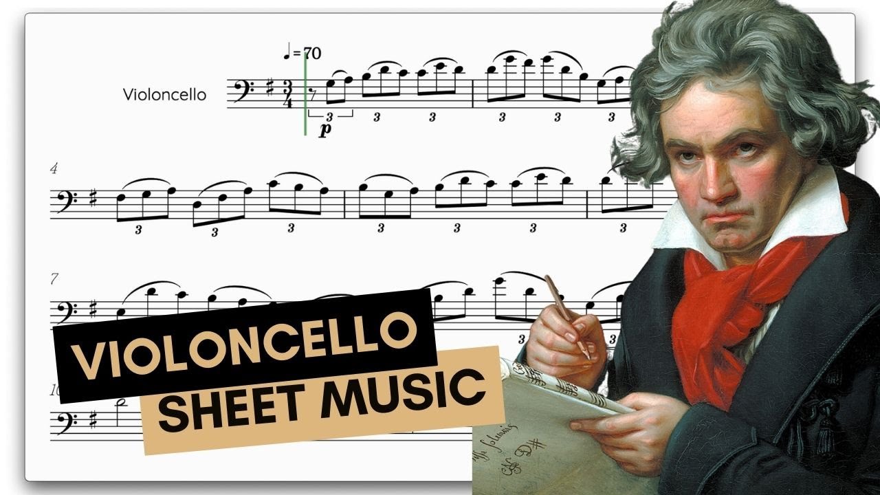 🌕 How to play Moonlight Sonata | easy cello sheet music | Beethoven