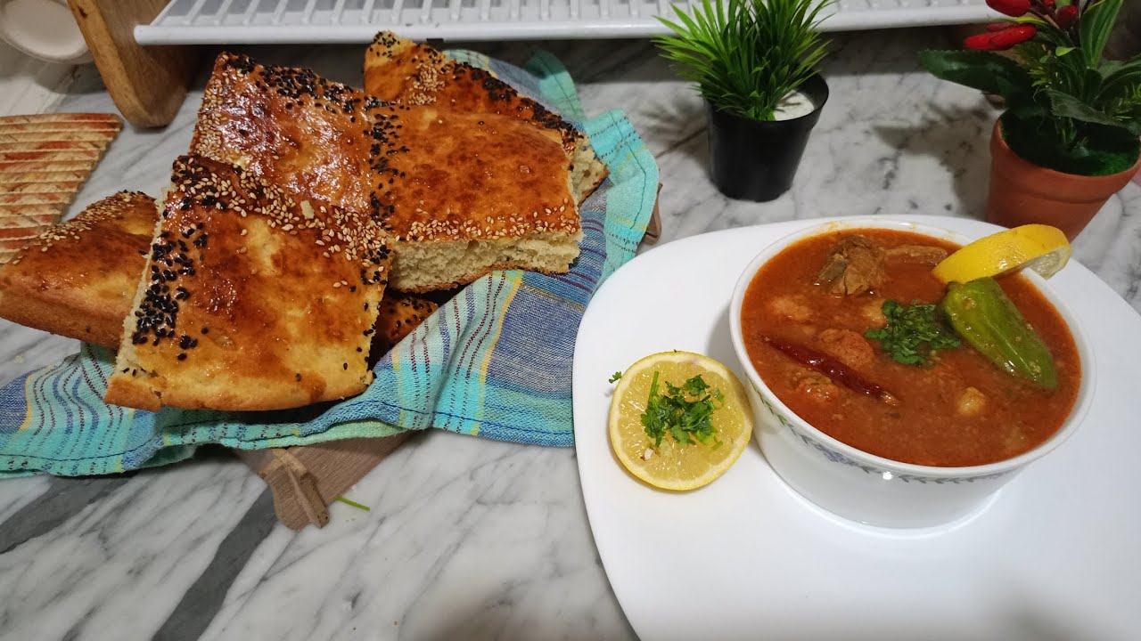 تحضير الطبق الرمضاني المميز و سيد المائده‍  جاري فريك (شربه فريك) مع خبز الدار اسفنجي  رووووعة