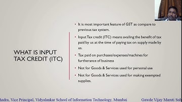 ITC under GST TYBAF