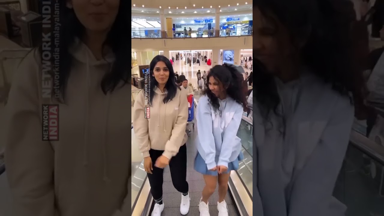 Nyla Usha Funny Dance with Friend on Dubai Mall 