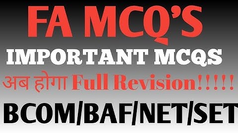 Financial Accounting Expected MCQS| 2020-21 Exam | SEM V FA MCQS Part 4