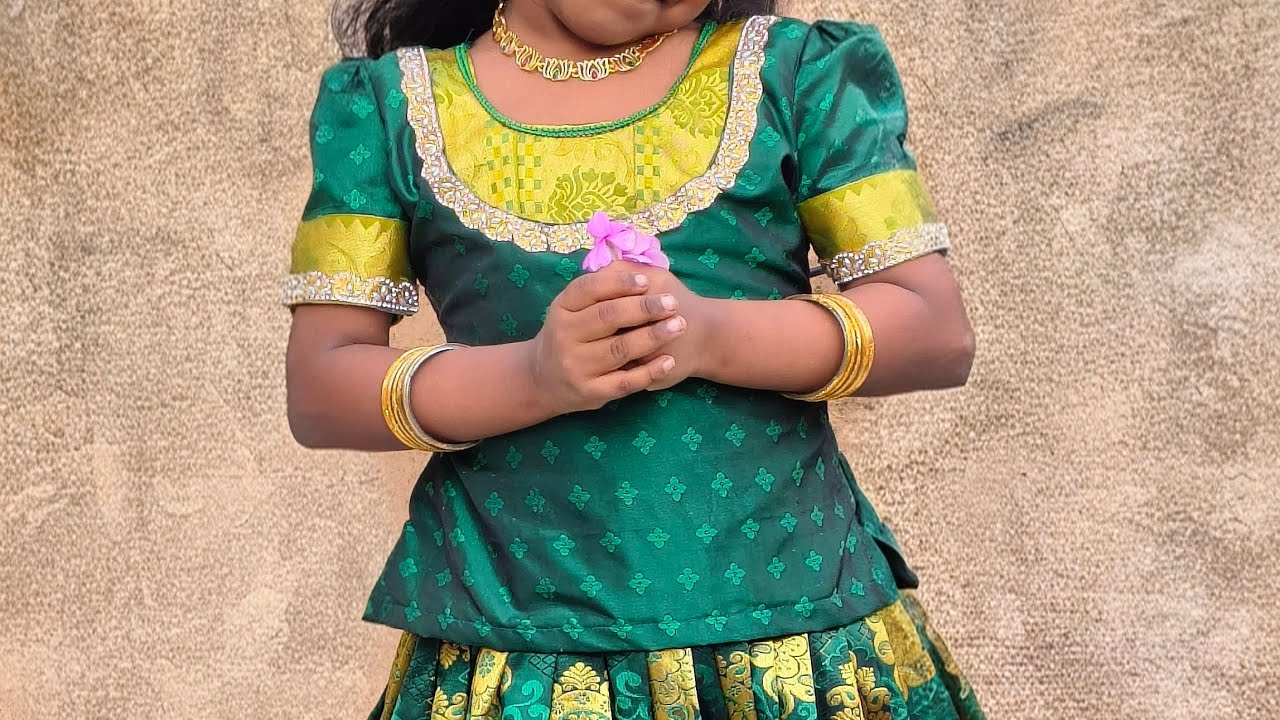 Part 1---- 5 year kid Pavadai Sattai Cutting and Stiching