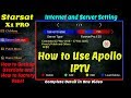 Starsat X1 Pro Internet and Server Setting with How to Use Apollo IPTV and Factory Reset in Urdu