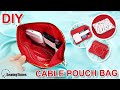 DIY L-SHAPED CABLE POUCH | multi purpose pouch | cable organizer bag [sewingtimes]