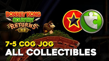 Donkey Kong Country Returns HD 7-5 Cog Jog All Collectibles (All Letters & Puzzle Pieces)