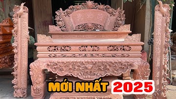 MẪU MỚI 2025 Bộ Bàn Thờ Gia Tiên - Cuốn Thư Câu Đối Sen Cò Khiến Ai Cũng Mê