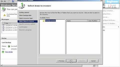 Restore Data from Backup in Windows Server 2008